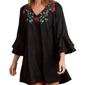 Altar'd State Embroidered Bell Sleeve Boho Dress
